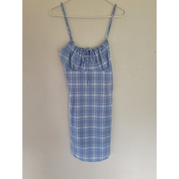 John Galt Women's One Size Gingham Blue Spaghetti Strap Dress‎ #P2 - Picture 1 of 5